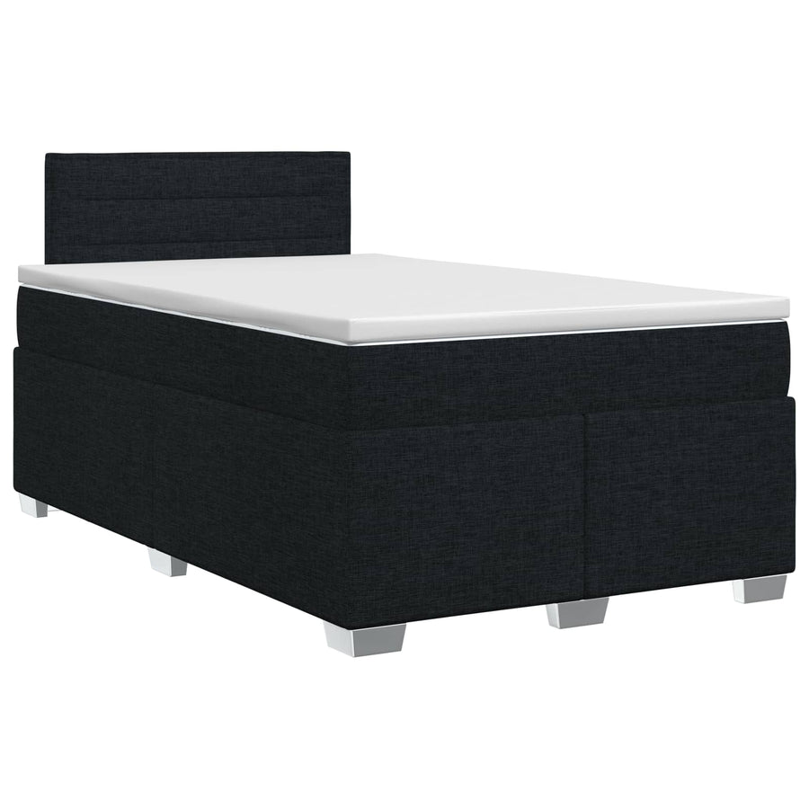 Boxspringbed met matras met hoofdeinde Zwart 120 x 200 cm Stof