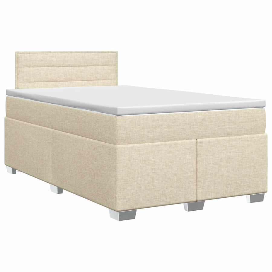 Boxspringbed met matras Crèmekleurig 120 x 200 cm Stof