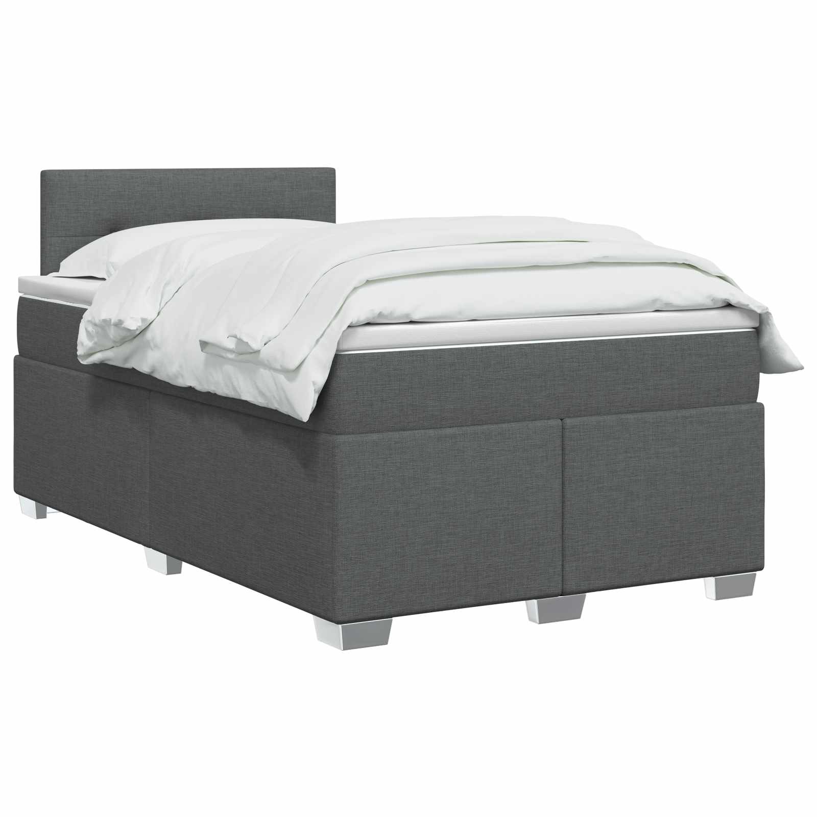 Boxspringbed met matras Donkergrijs 120 x 200 cm Stof