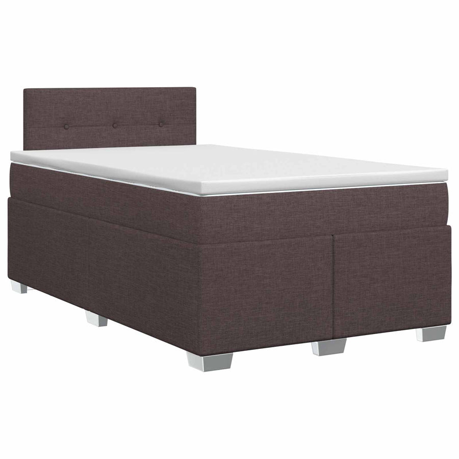 Boxspringbed met matras Donkerbruin 120 x 200 cm Stof
