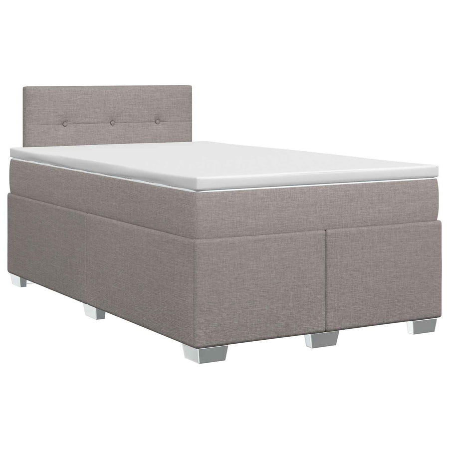 Boxspringbed met matras met hoofdeinde Taupe 120 x 200 cm Stof