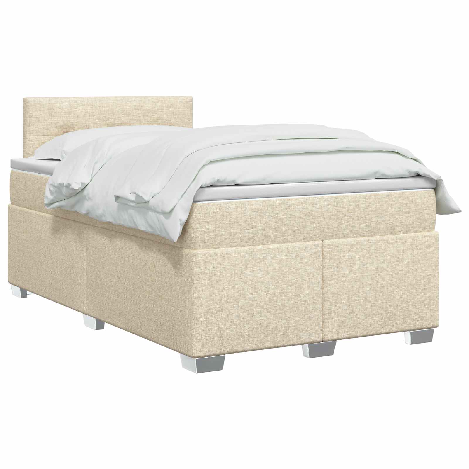Boxspringbed met matras Crèmekleurig 120 x 200 cm Stof