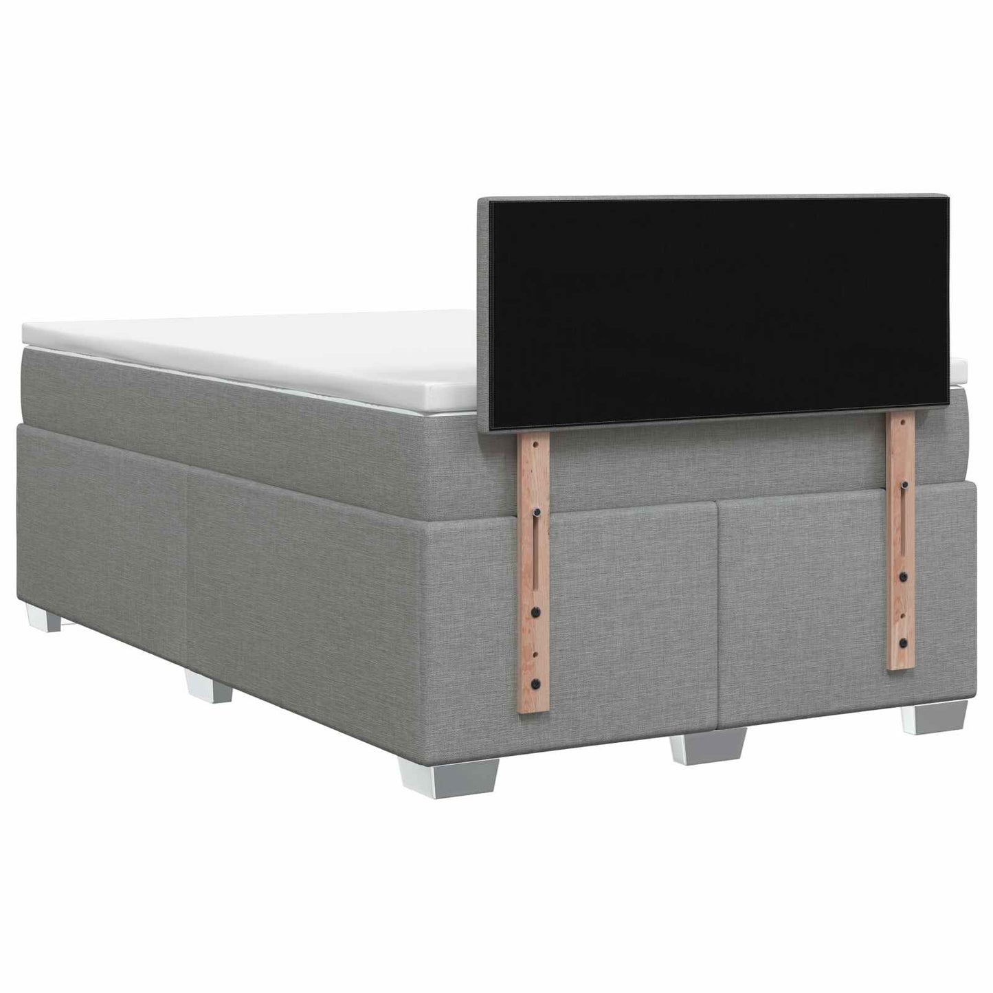 Boxspringbed met matras Lichtgrijs 120 x 200 cm Stof
