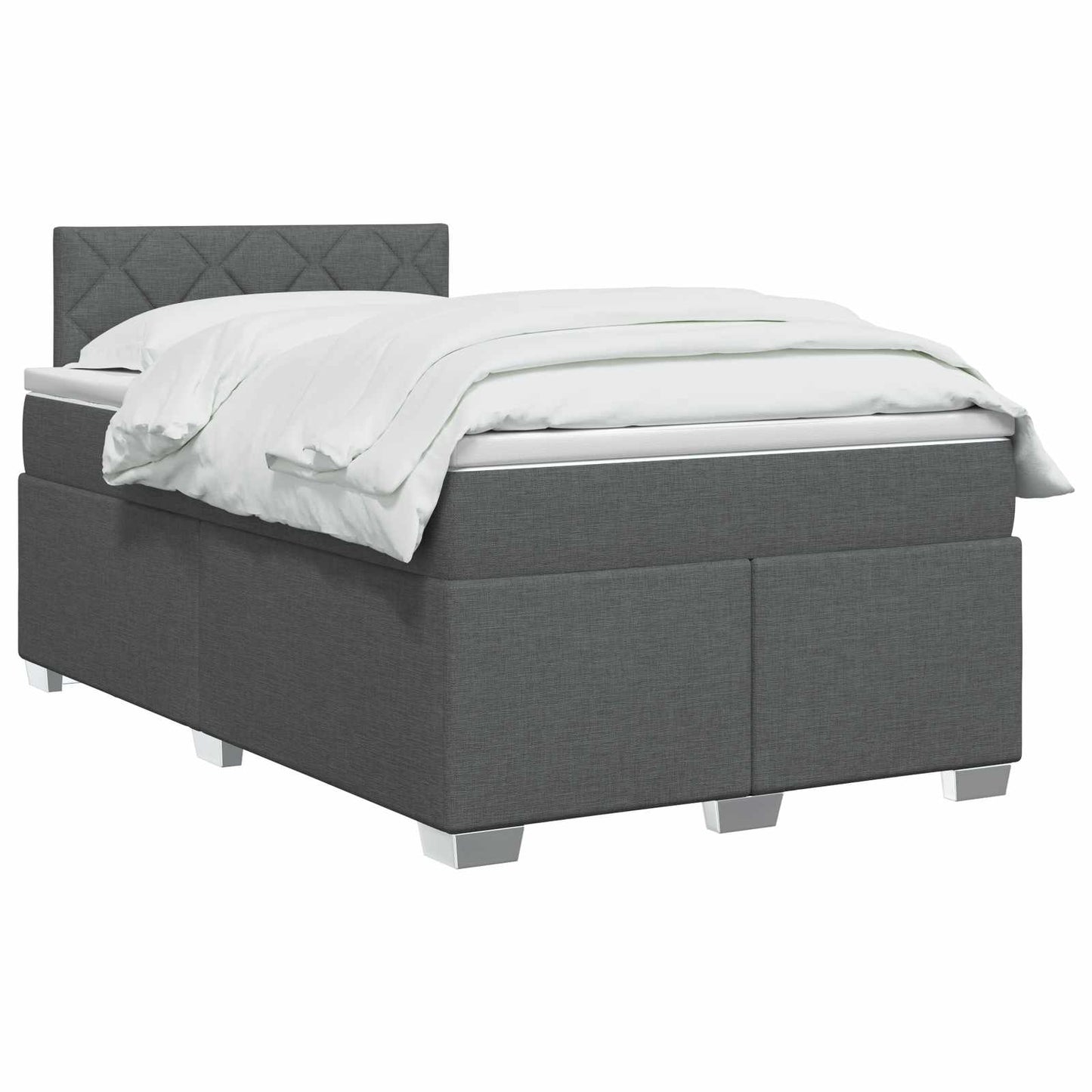 Boxspringbed met matras Donkergrijs 120 x 200 cm Stof