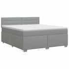 Boxspringbed 140x190 cm lichtgrijs stof