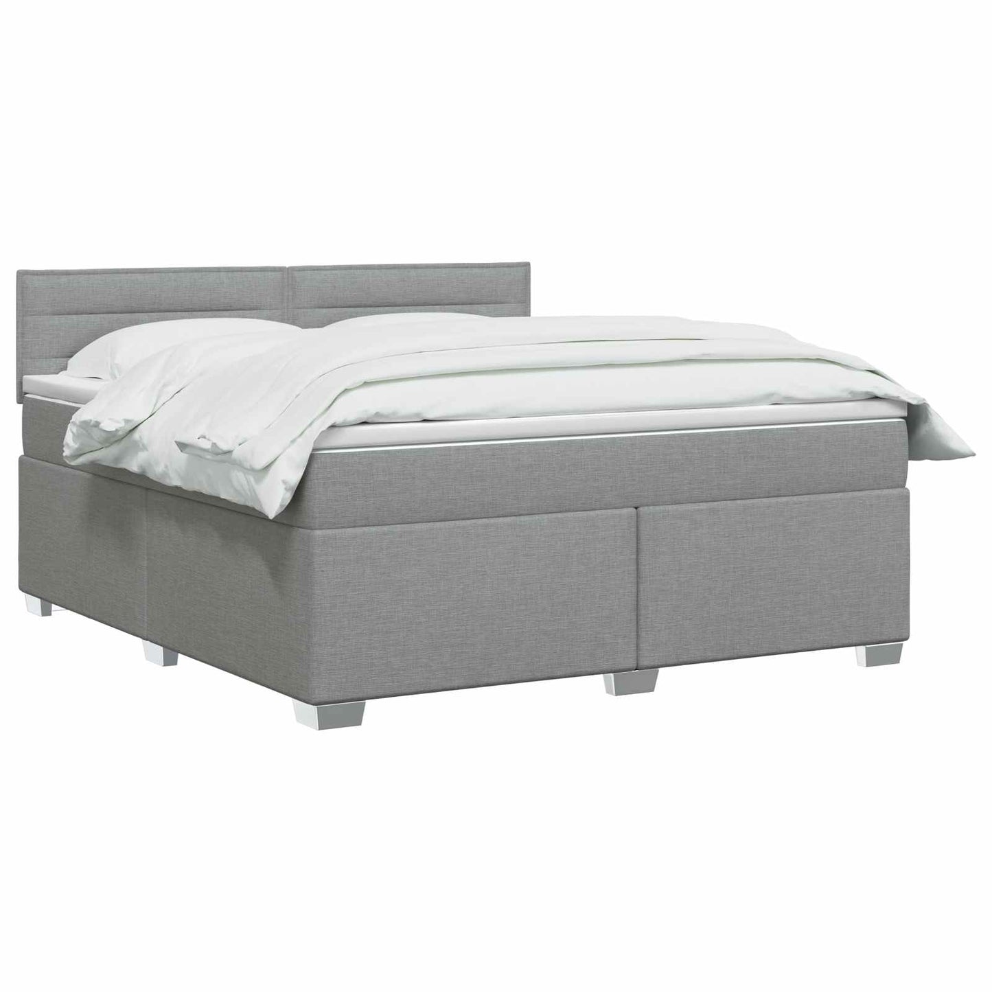 Boxspringbed met matras Lichtgrijs 140 x 190 cm Stof