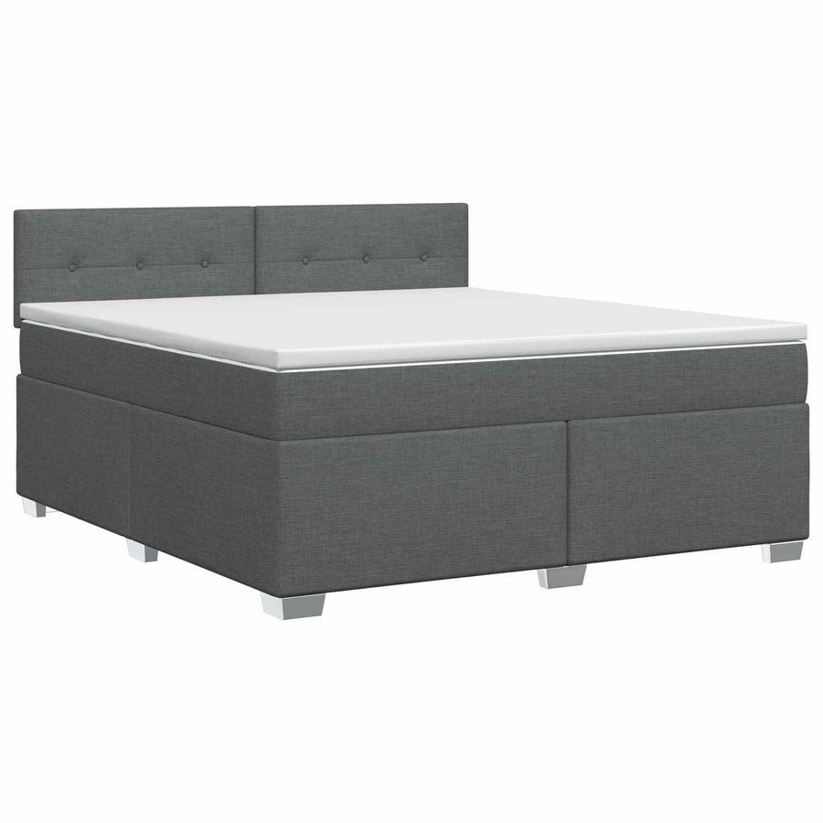 Boxspringbed met matras Donkergrijs 140 x 190 cm Stof