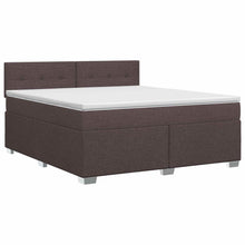 Boxspringbed met matras Donkerbruin 140 x 190 cm Stof