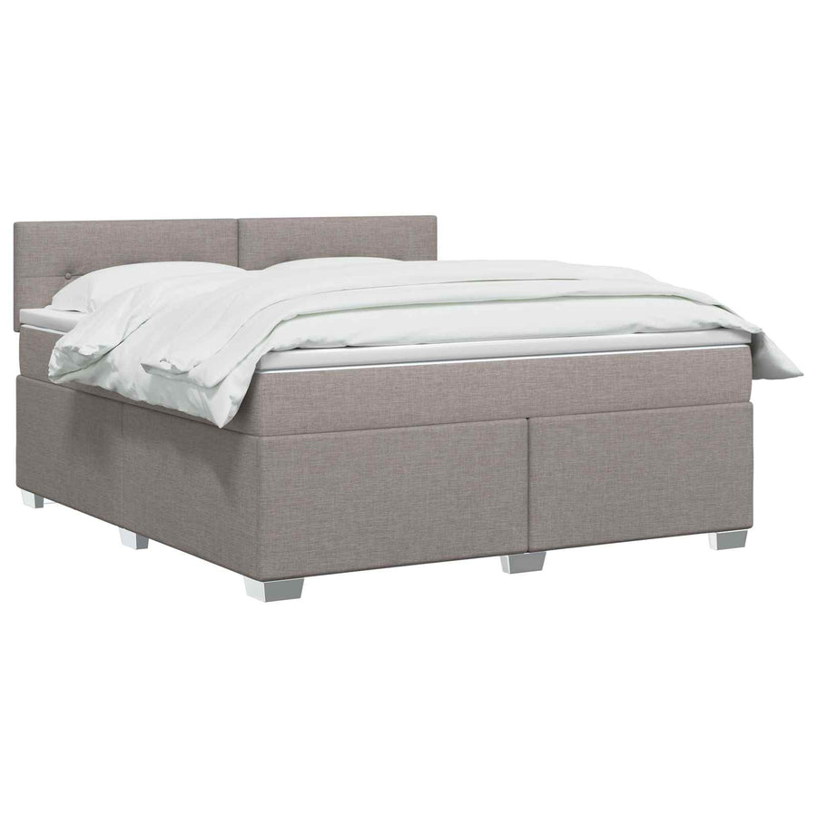 Boxspringbed met matras met hoofdeinde Taupe 140 x 190 cm Stof