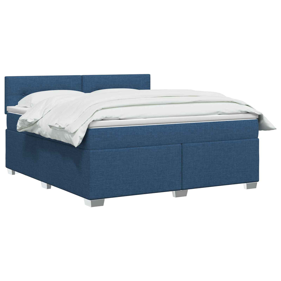 Boxspringbed met matras met hoofdeinde Blauw 140 x 190 cm Stof