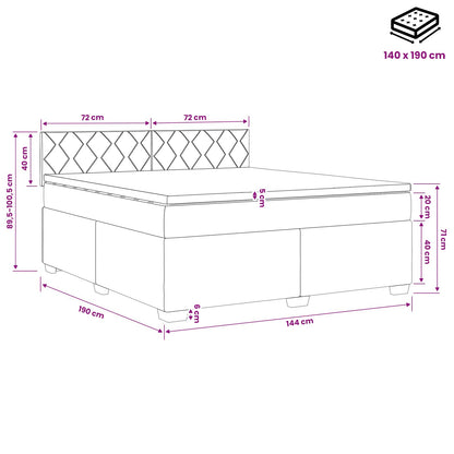 Boxspringbed met matras Donkergrijs 140 x 190 cm Stof