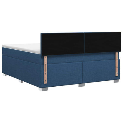 Boxspringbed met matras met hoofdeinde Blauw 140 x 190 cm Stof