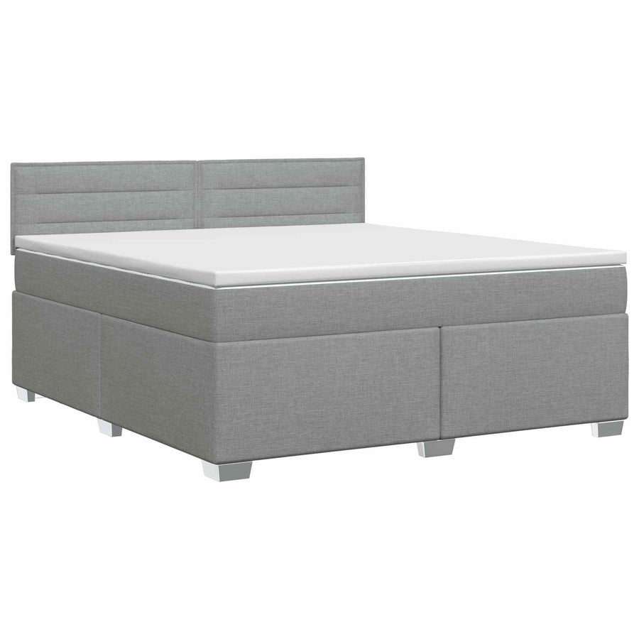 Boxspringbed met matras Lichtgrijs 140 x 200 cm Stof