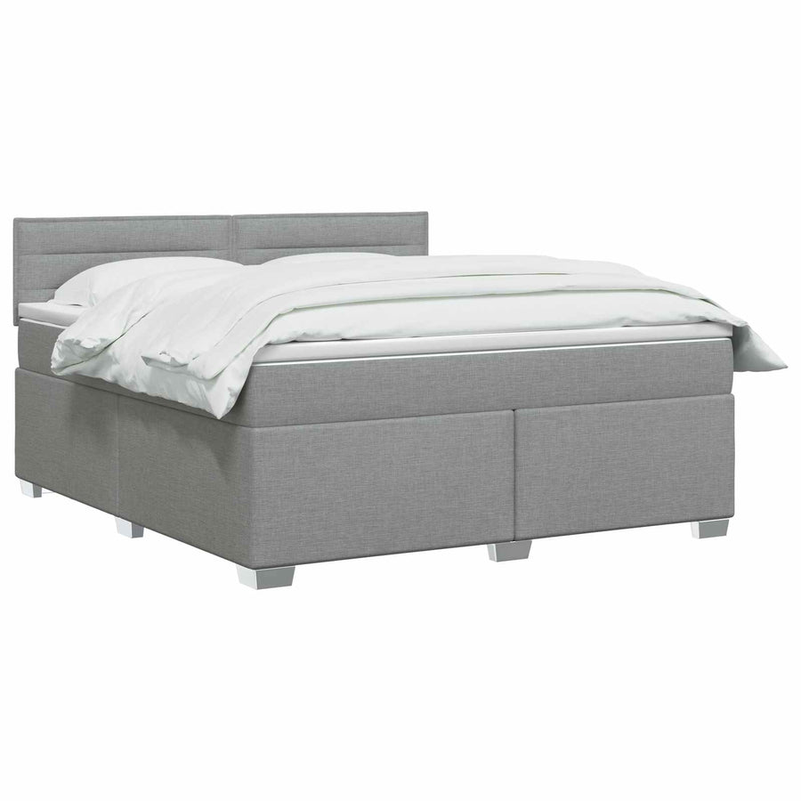 Boxspringbed met matras Lichtgrijs 140 x 200 cm Stof