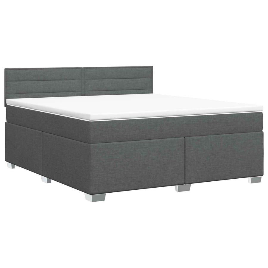 Boxspringbed met matras Donkergrijs 140 x 200 cm Stof