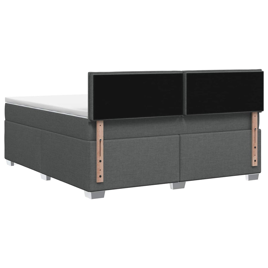 Boxspringbed met matras Donkergrijs 140 x 200 cm Stof