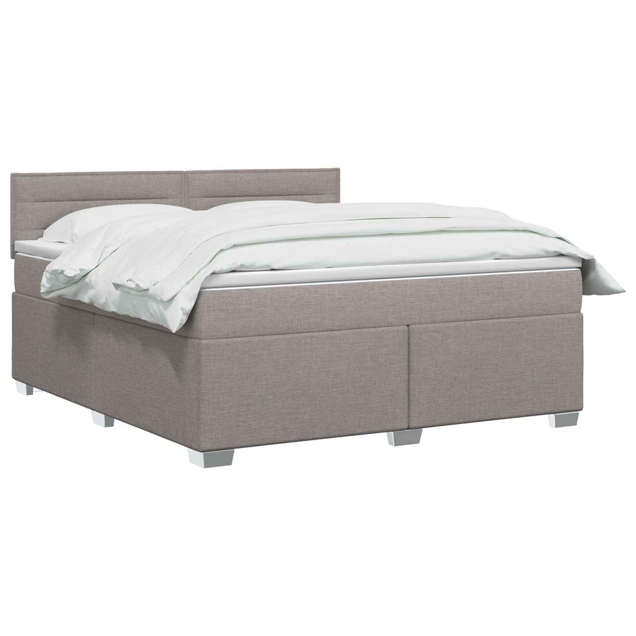 Boxspringbed met matras met hoofdeinde Taupe 140 x 200 cm Stof