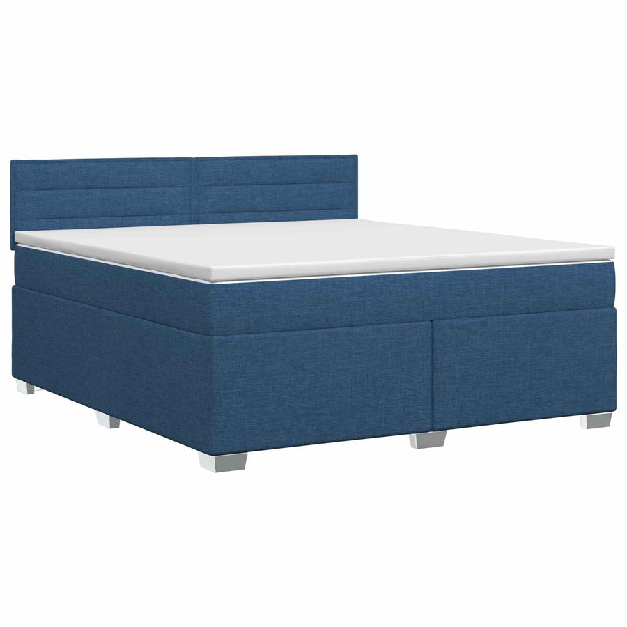 Boxspringbed met matras met hoofdeinde Blauw 140 x 200 cm Stof
