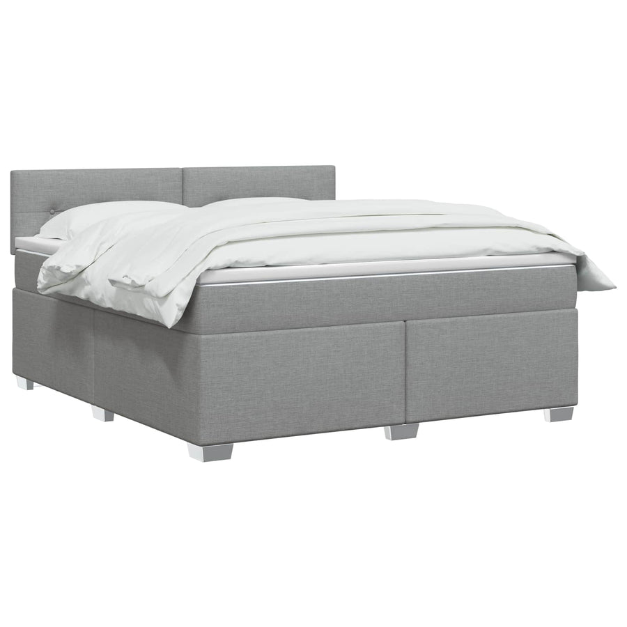 Boxspringbed met matras Lichtgrijs 140 x 200 cm Stof
