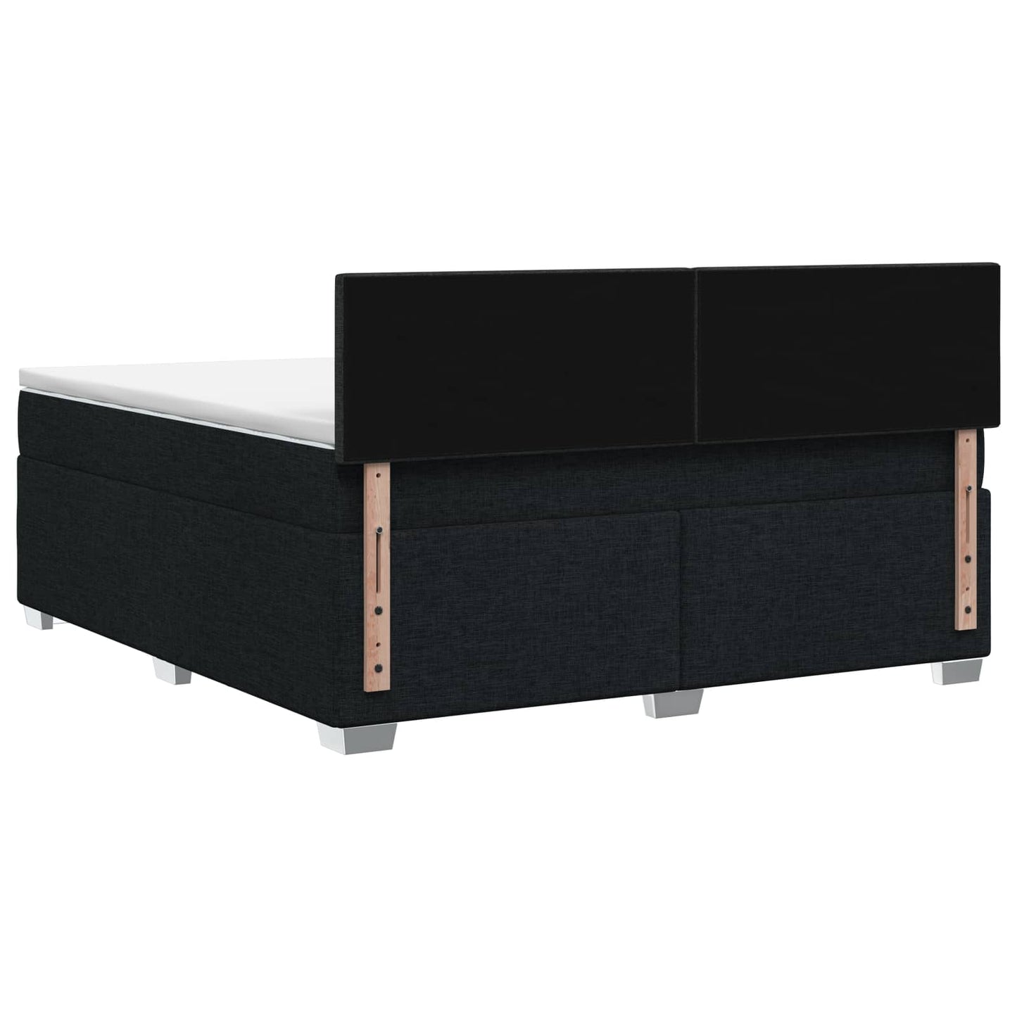 Boxspringbed met matras met hoofdeinde Zwart 140 x 200 cm Stof