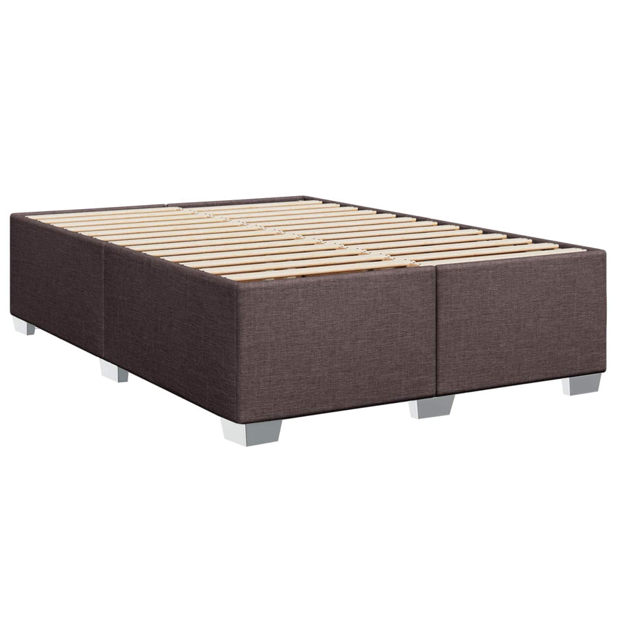 Boxspringbed met matras Donkerbruin 140 x 200 cm Stof