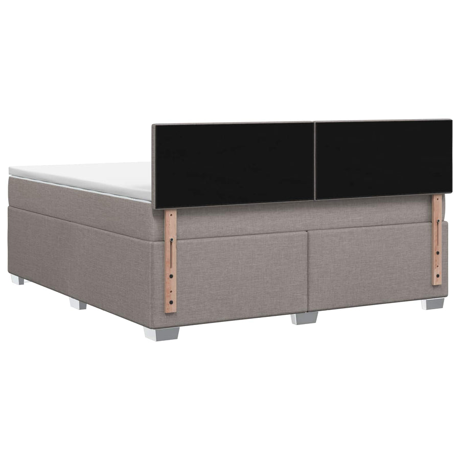 Boxspringbed met matras met hoofdeinde Taupe 140 x 200 cm Stof