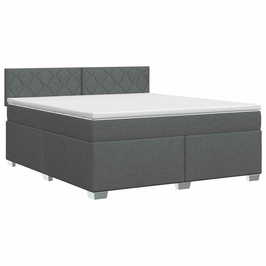 Boxspringbed met matras Donkergrijs 140 x 200 cm Stof