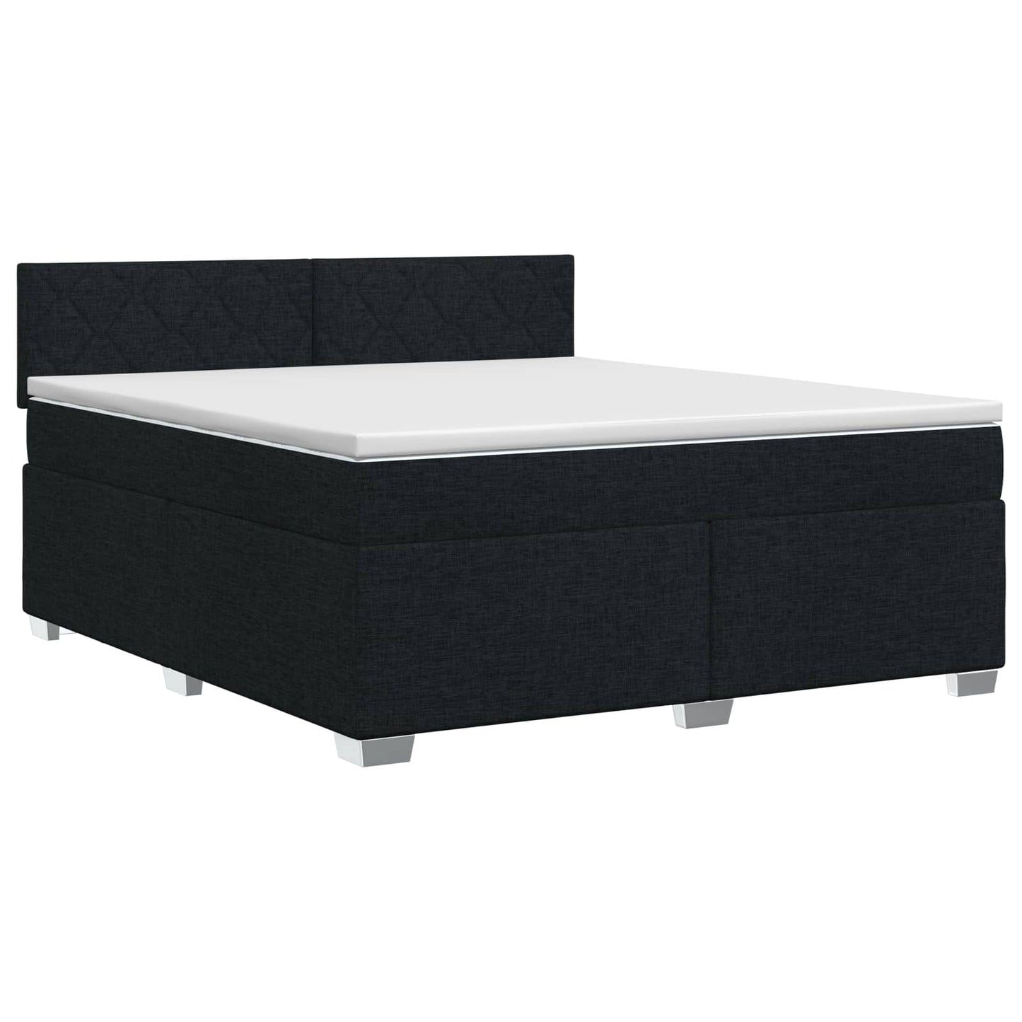 Boxspringbed met matras met hoofdeinde Zwart 140 x 200 cm Stof