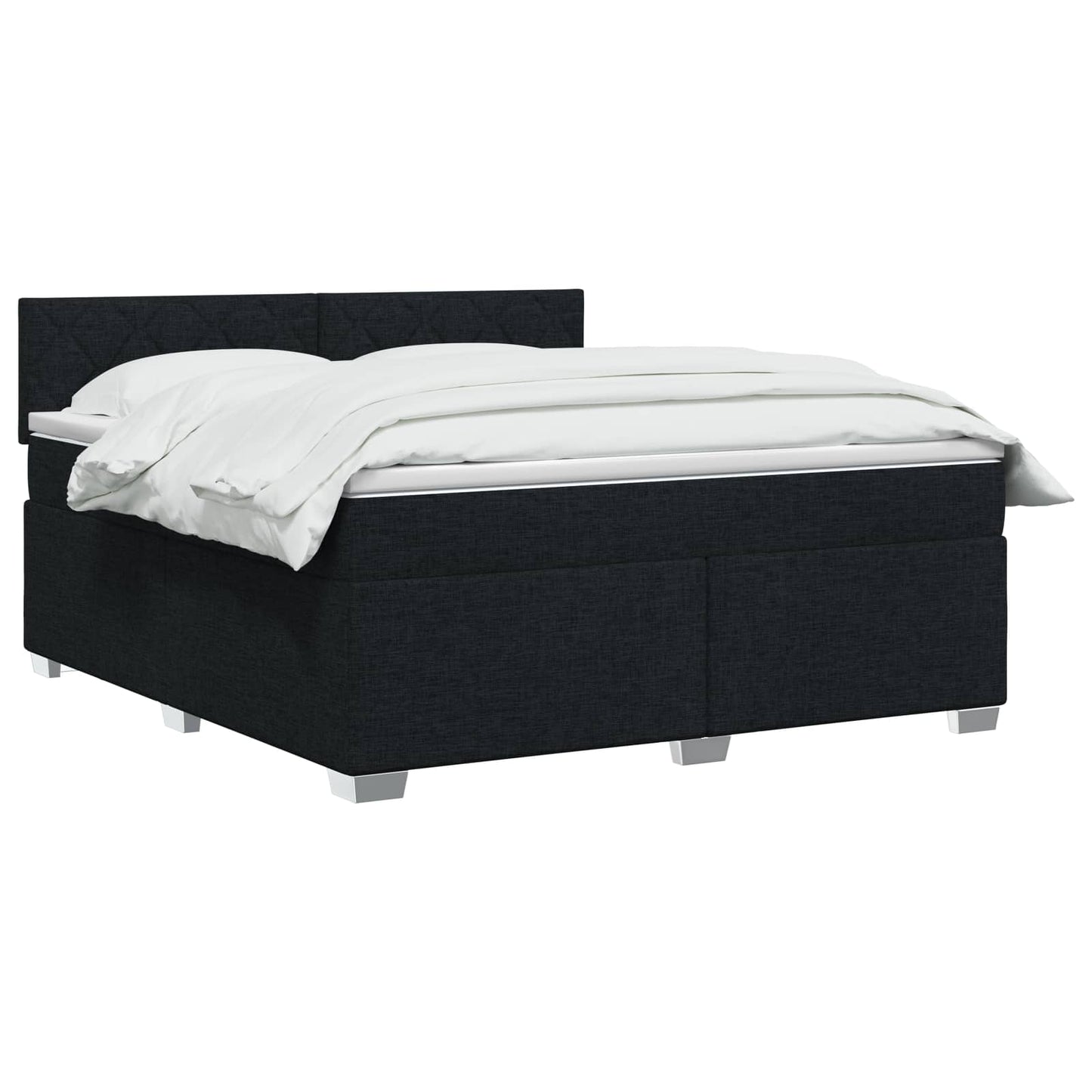 Boxspringbed met matras met hoofdeinde Zwart 140 x 200 cm Stof