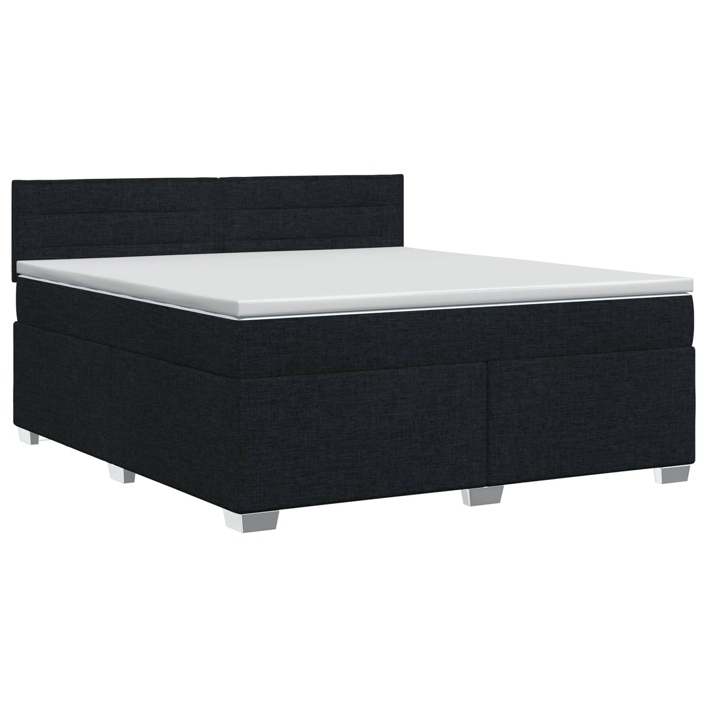 Boxspringbed met matras met hoofdeinde Zwart 160 x 200 cm Stof