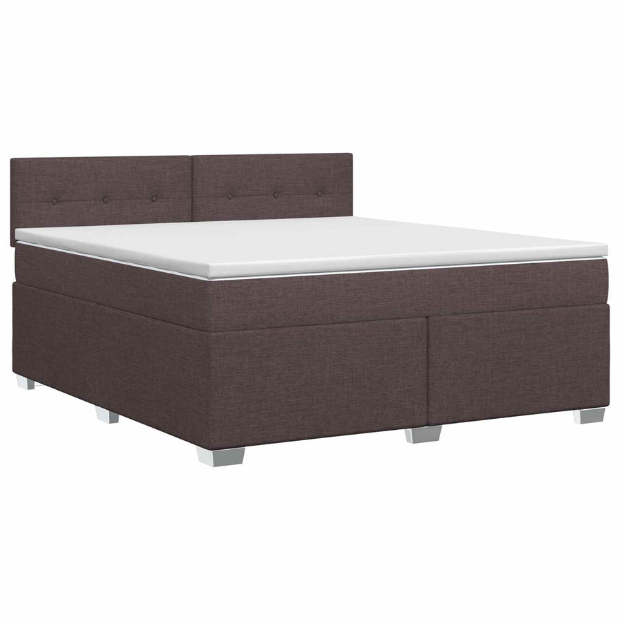 Boxspringbed met matras Donkerbruin 160 x 200 cm Stof