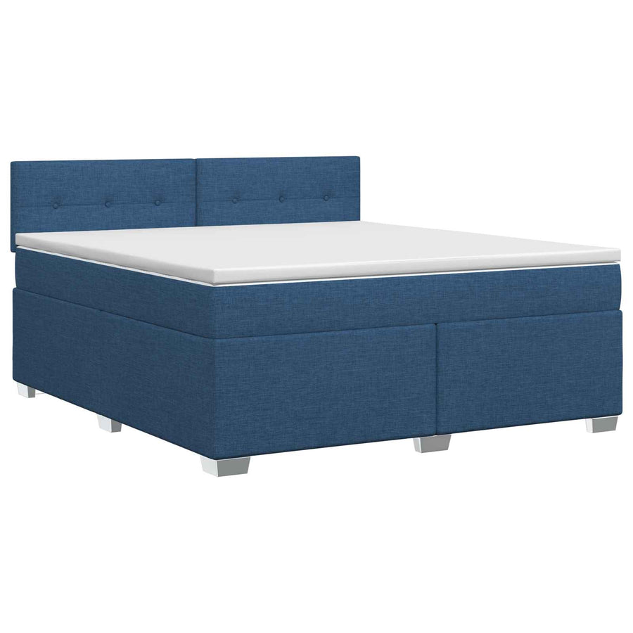 Boxspringbed met matras met hoofdeinde Blauw 160 x 200 cm Stof