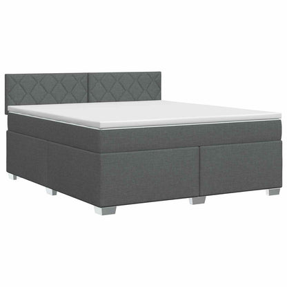 Boxspringbed met matras Donkergrijs 160 x 200 cm Stof