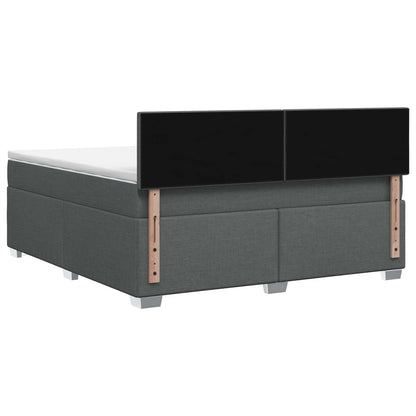 Boxspringbed met matras Donkergrijs 160 x 200 cm Stof