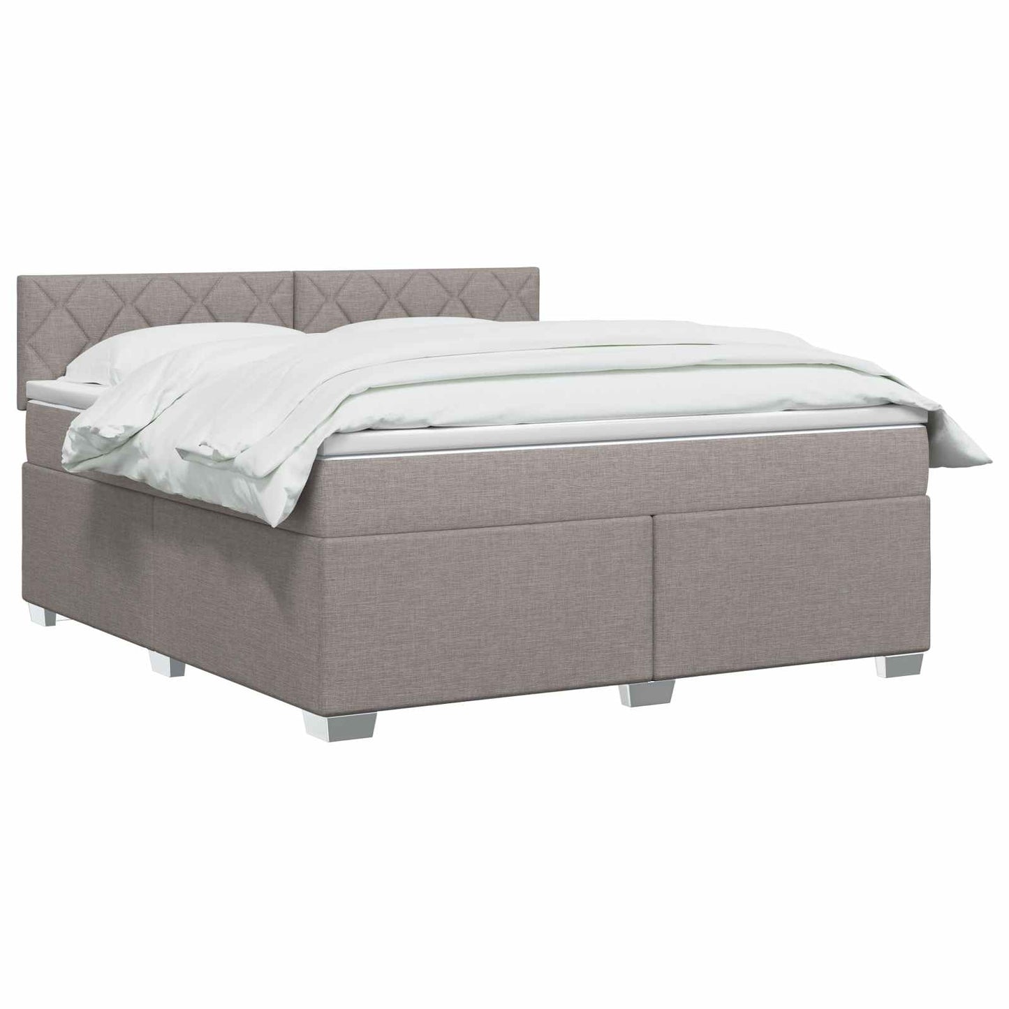 Boxspringbed met matras met hoofdeinde Taupe 160 x 200 cm Stof