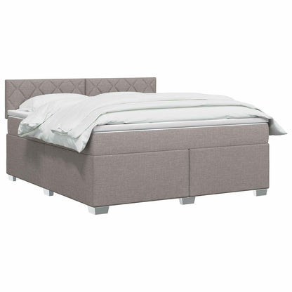 Boxspringbed met matras met hoofdeinde Taupe 160 x 200 cm Stof