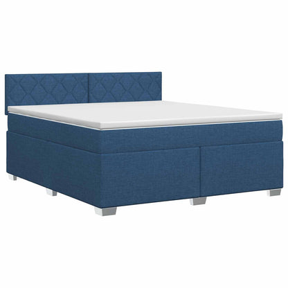 Boxspringbed met matras met hoofdeinde Blauw 160 x 200 cm Stof
