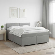 Boxspringbed lichtgrijs 180x200 cm pocketvering