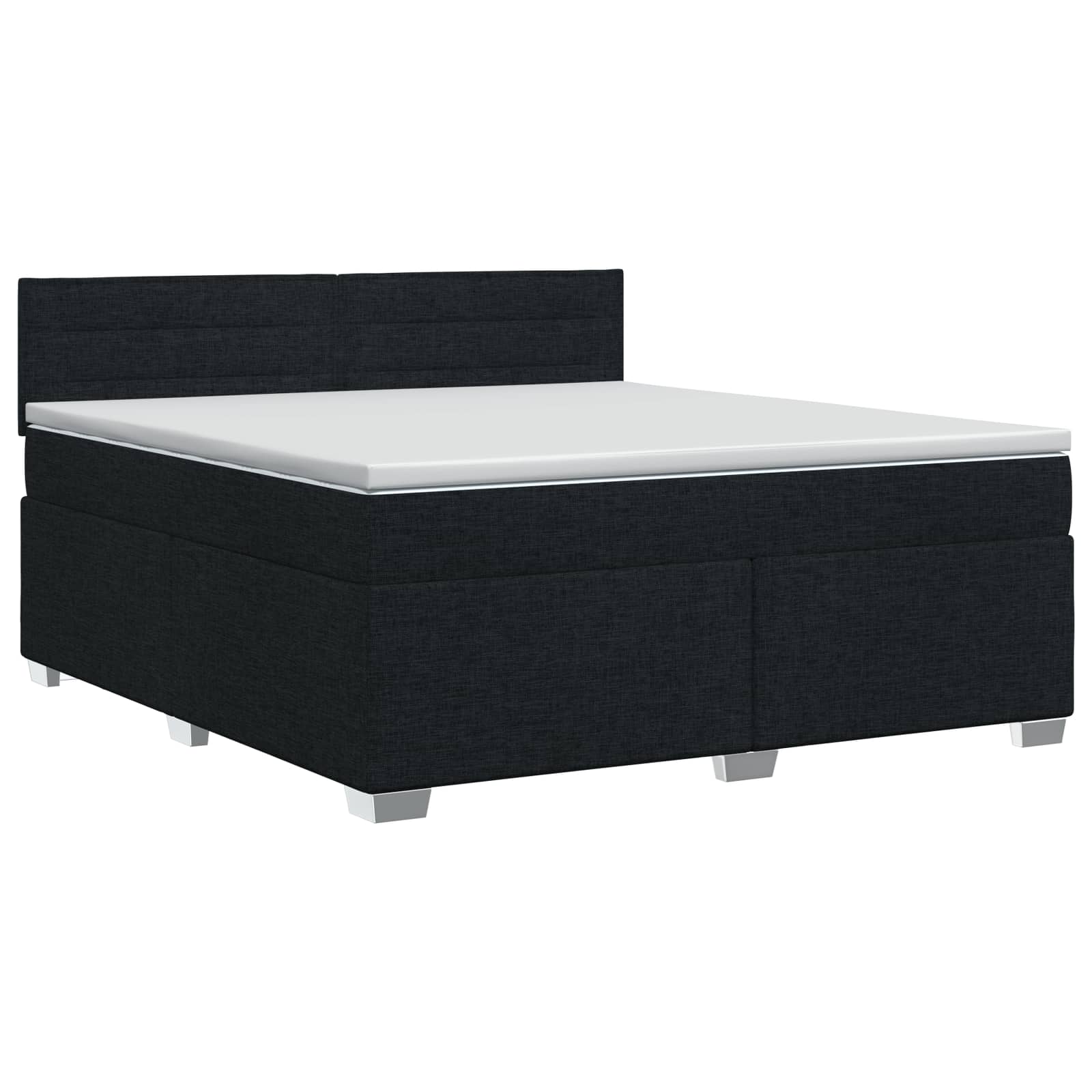 Boxspringbed met matras met hoofdeinde Zwart 180 x 200 cm Stof