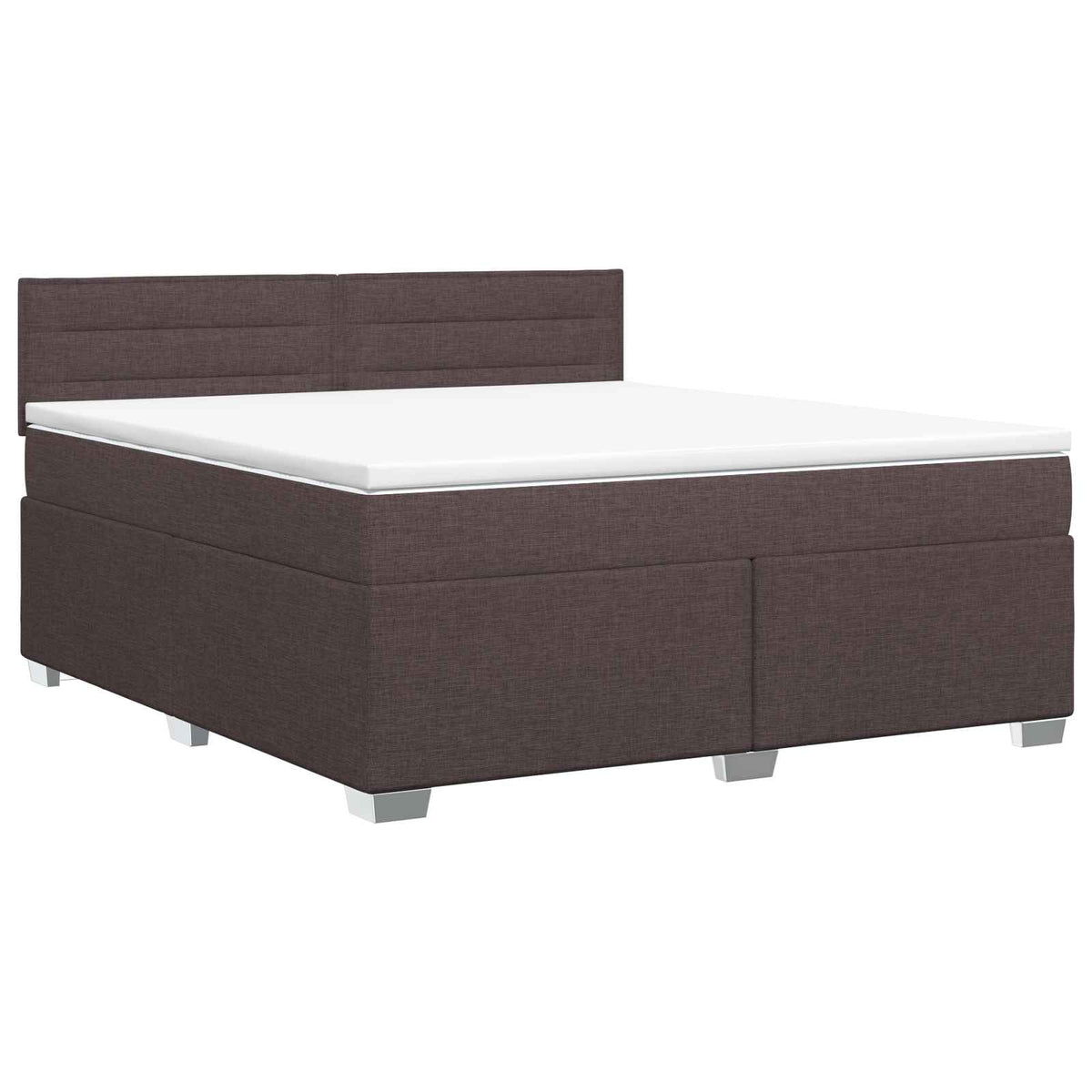 Boxspringbed met matras Donkerbruin 180 x 200 cm Stof