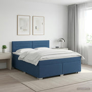 Boxspringbed 160x200 cm blauw stof met matras