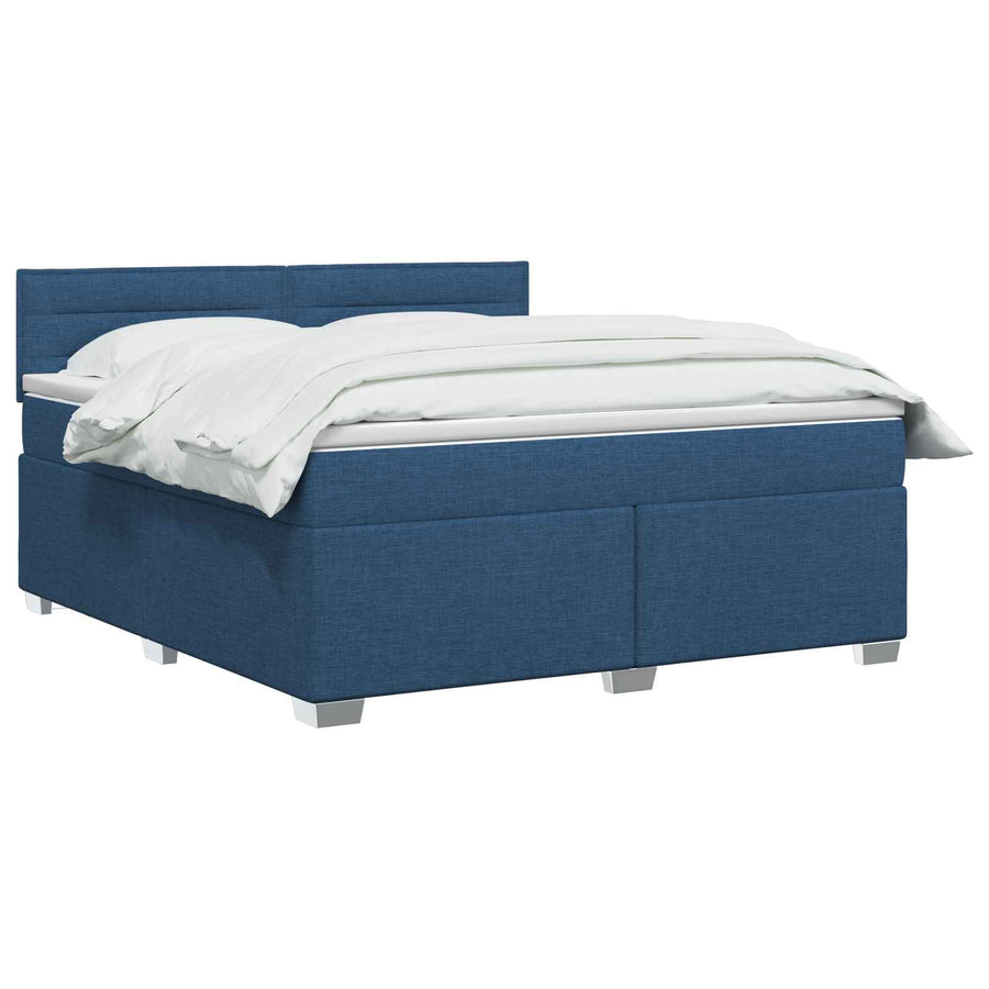 Boxspringbed met matras met hoofdeinde Blauw 180 x 200 cm Stof