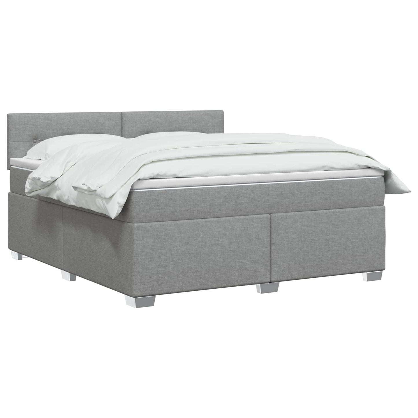 Boxspringbed met matras Lichtgrijs 180 x 200 cm Stof
