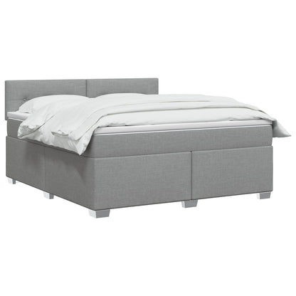 Boxspringbed met matras Lichtgrijs 180 x 200 cm Stof