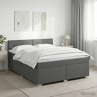 Boxspringbed 180x200 cm donkergrijs met matras