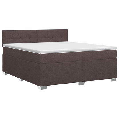 Boxspringbed met matras Donkerbruin 180 x 200 cm Stof