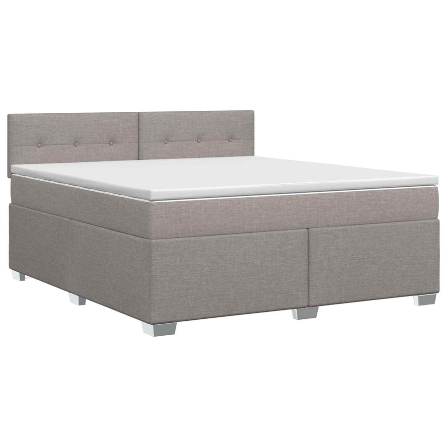 Boxspringbed met matras met hoofdeinde Taupe 180 x 200 cm Stof