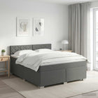 Boxspringbed 140x200 cm donkergrijs met matras