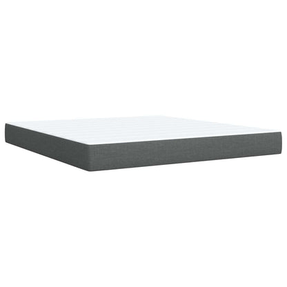 Boxspringbed met matras Donkergrijs 180 x 200 cm Stof