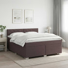 Boxspringbed met matras donkerbruin 140x200 cm stof